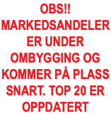 OBS!! Markedsandeler er under ombygging og kommer på plass snart. Top 20 er oppdatert